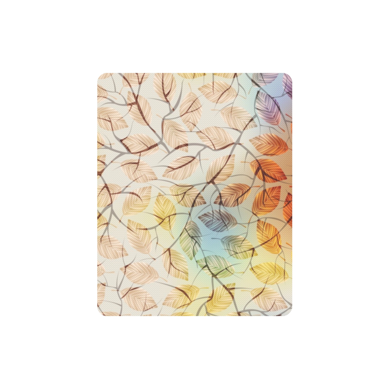 Rectangle Mousepad with artistic leaf design, cloth cover and rubber base