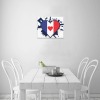 Canvas print featuring a heart-shaped design with the flags of France and Canada, USA made