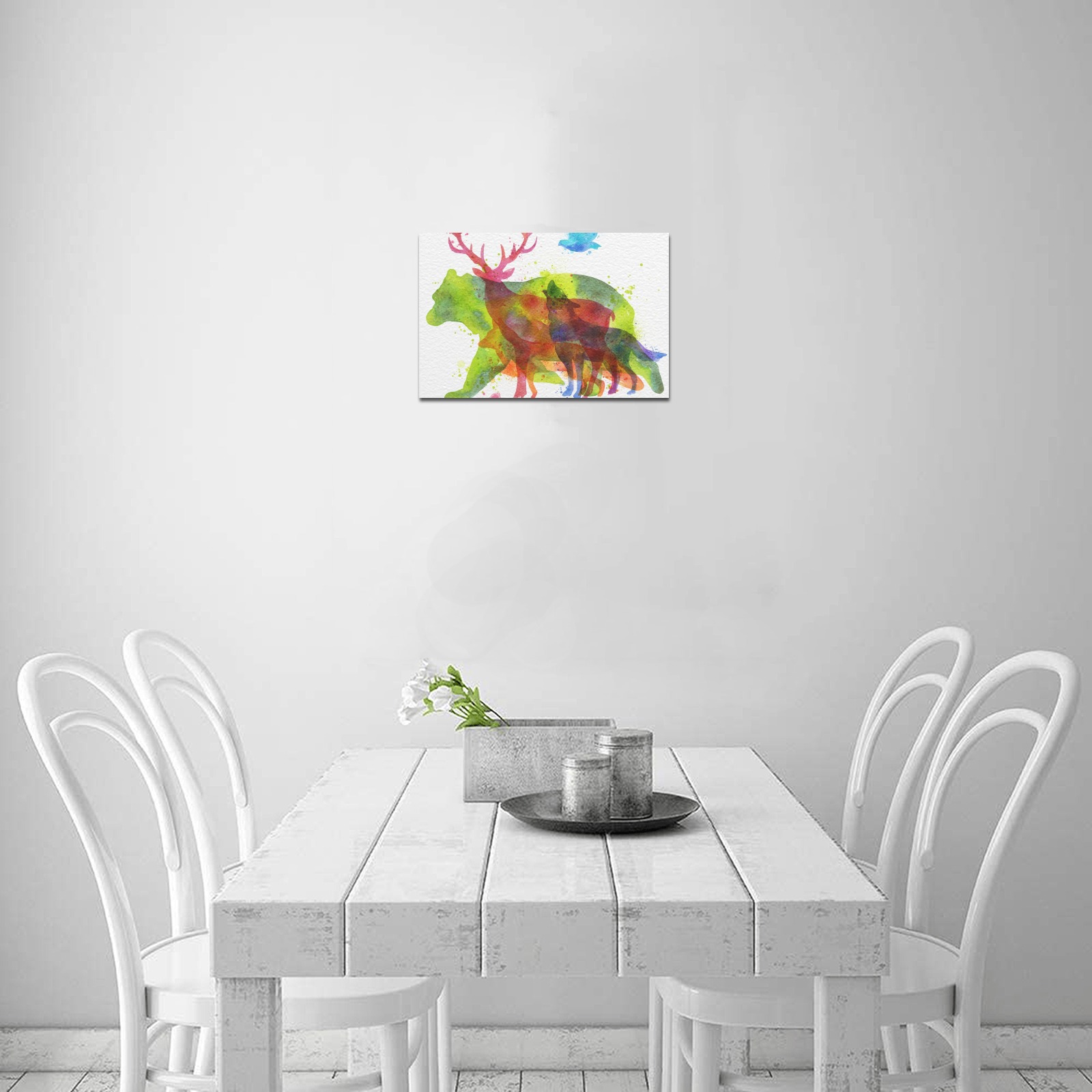 Dinosaur canvas print, 12x8 inch framed art for home decor, USA made