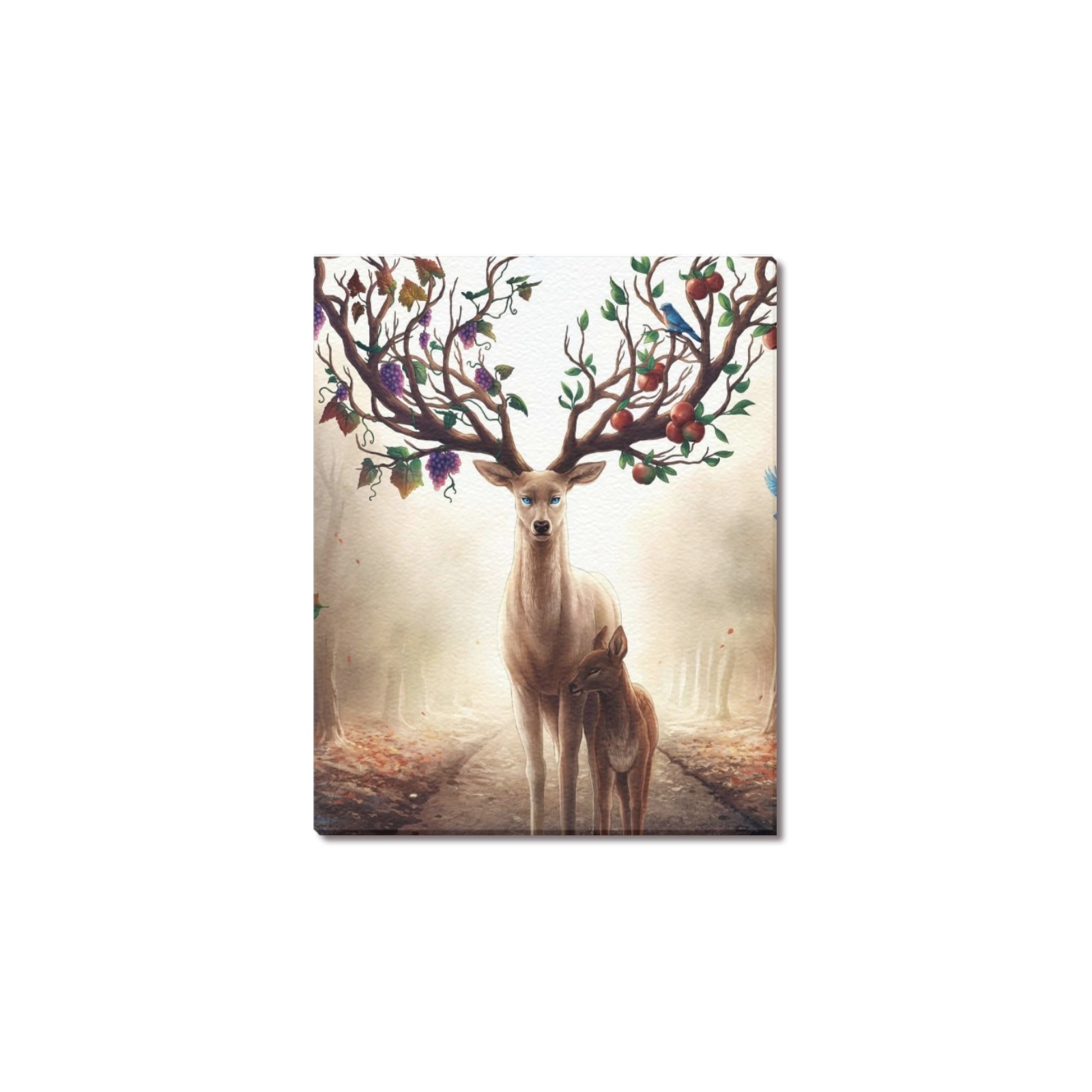 8x10 Canvas Print: Deer with tree-like antlers for home decor, USA made