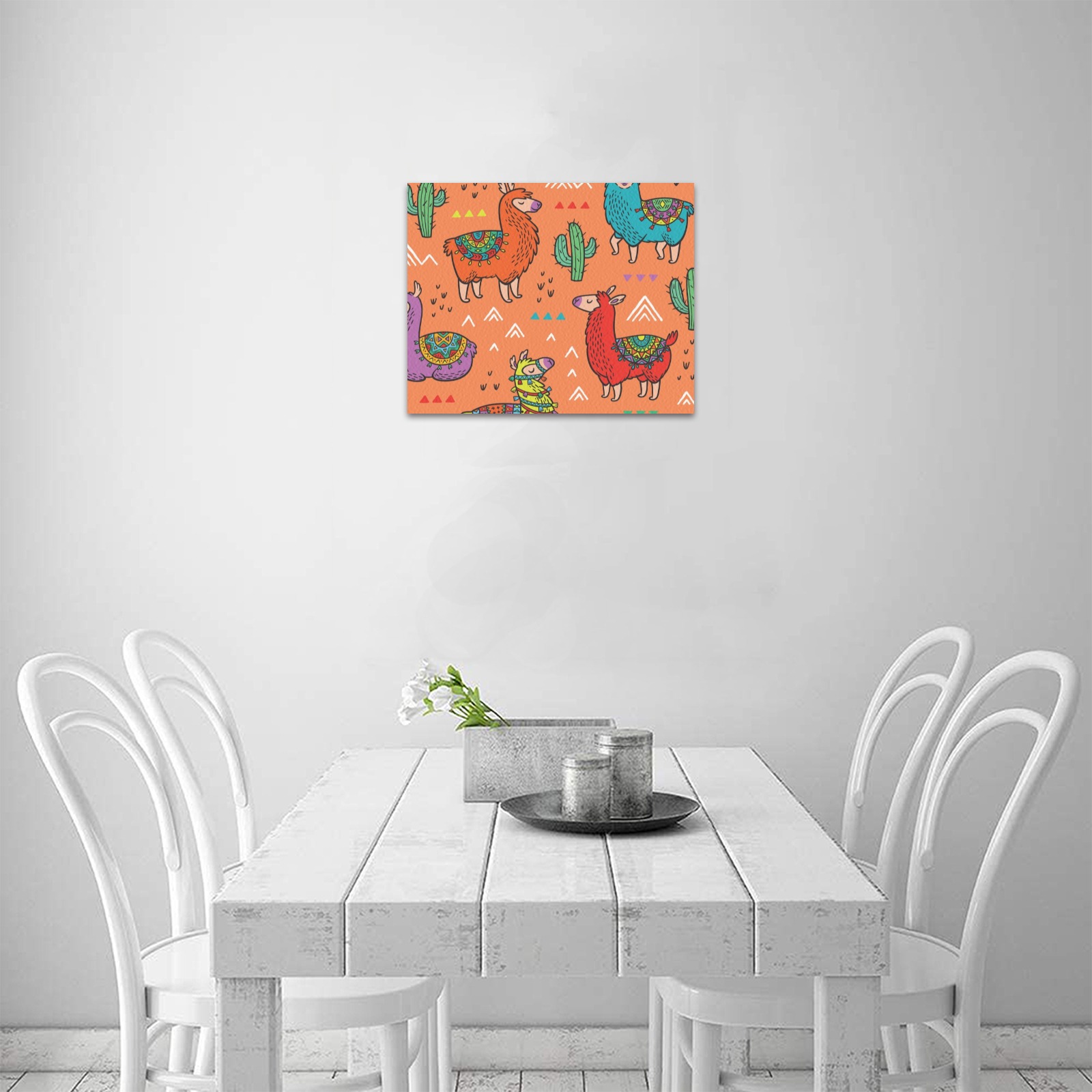 10x8 Frame Canvas Print with Colorful Floral Pattern | Living Room Decor