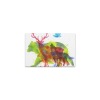 USA made Canvas Print featuring a vibrant bear, deer and wolf artistic design, perfect for home decor, framed 12x8 inch
