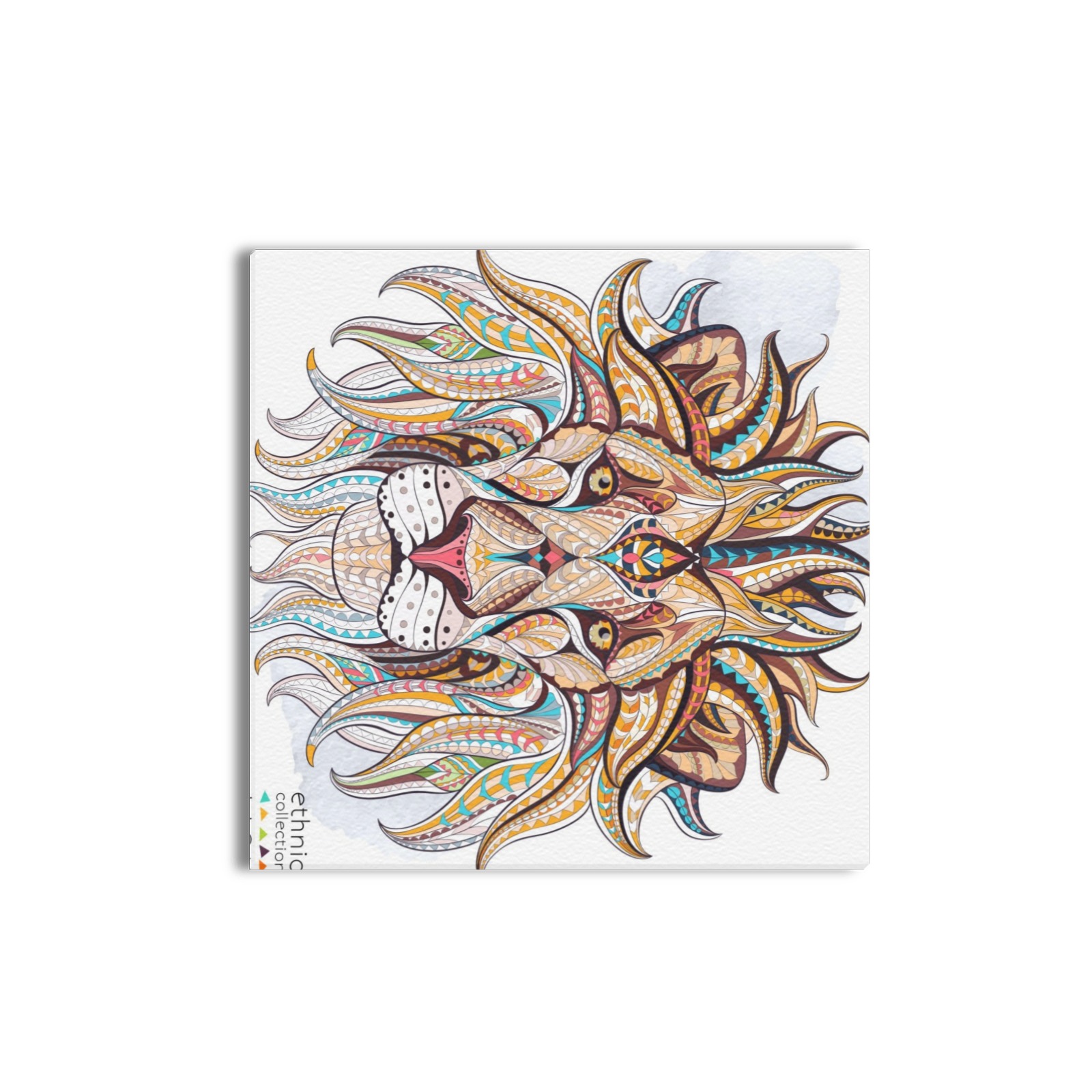 16x16 inch Geometric Lion Canvas Print for wall art, bedroom and living room decor