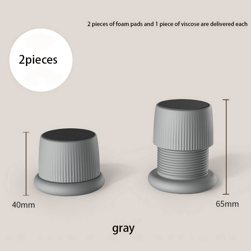 Gray 40mm and 65mm foot pads shown with their included foam and viscose pads