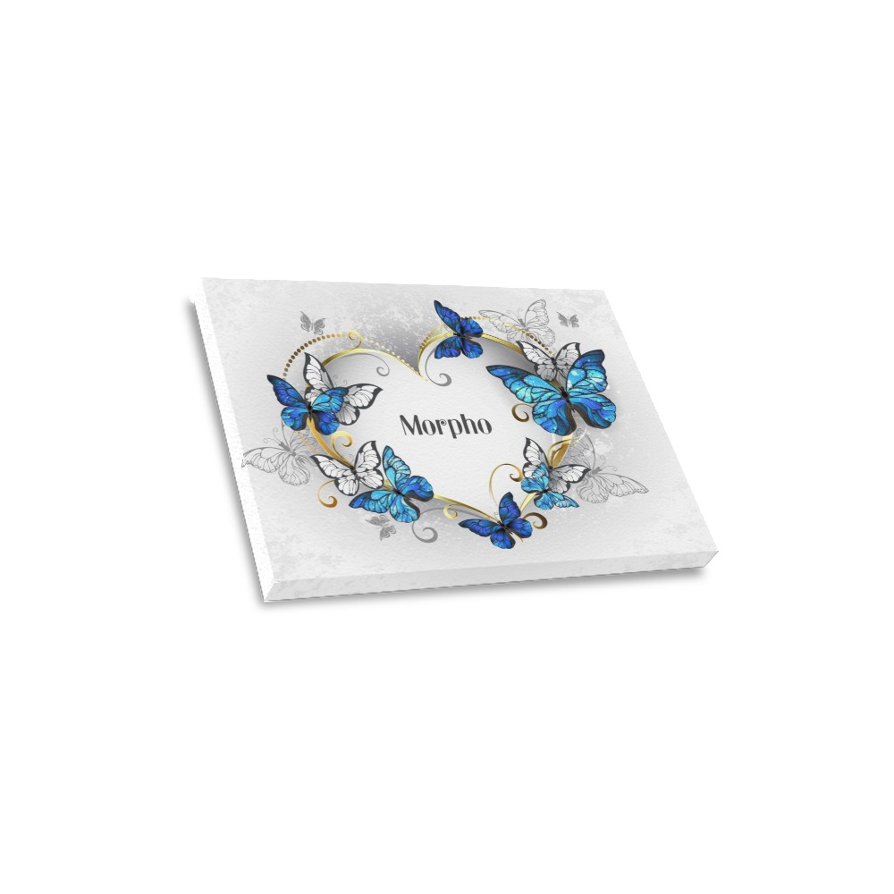 Frame canvas print 16x12 inch with heart-shaped butterfly design, perfect for home or wedding decor. Includes Inkedjoy logo.