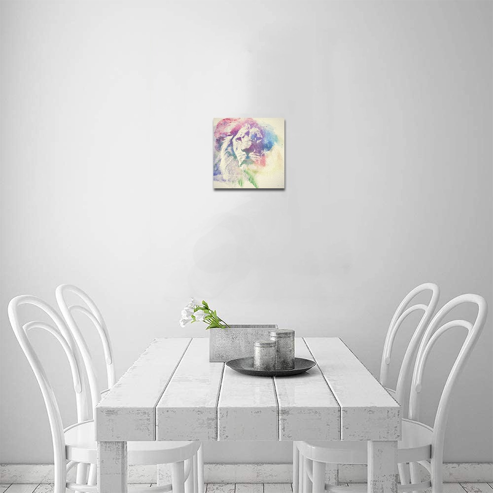 6x6 Frame Canvas Print watercolor art, solid wood frame, interior decor