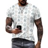 Men's white cotton t-shirt with triangle pattern