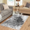 Gray marble pattern area rug, polyester, 5.2' x 4', home decor