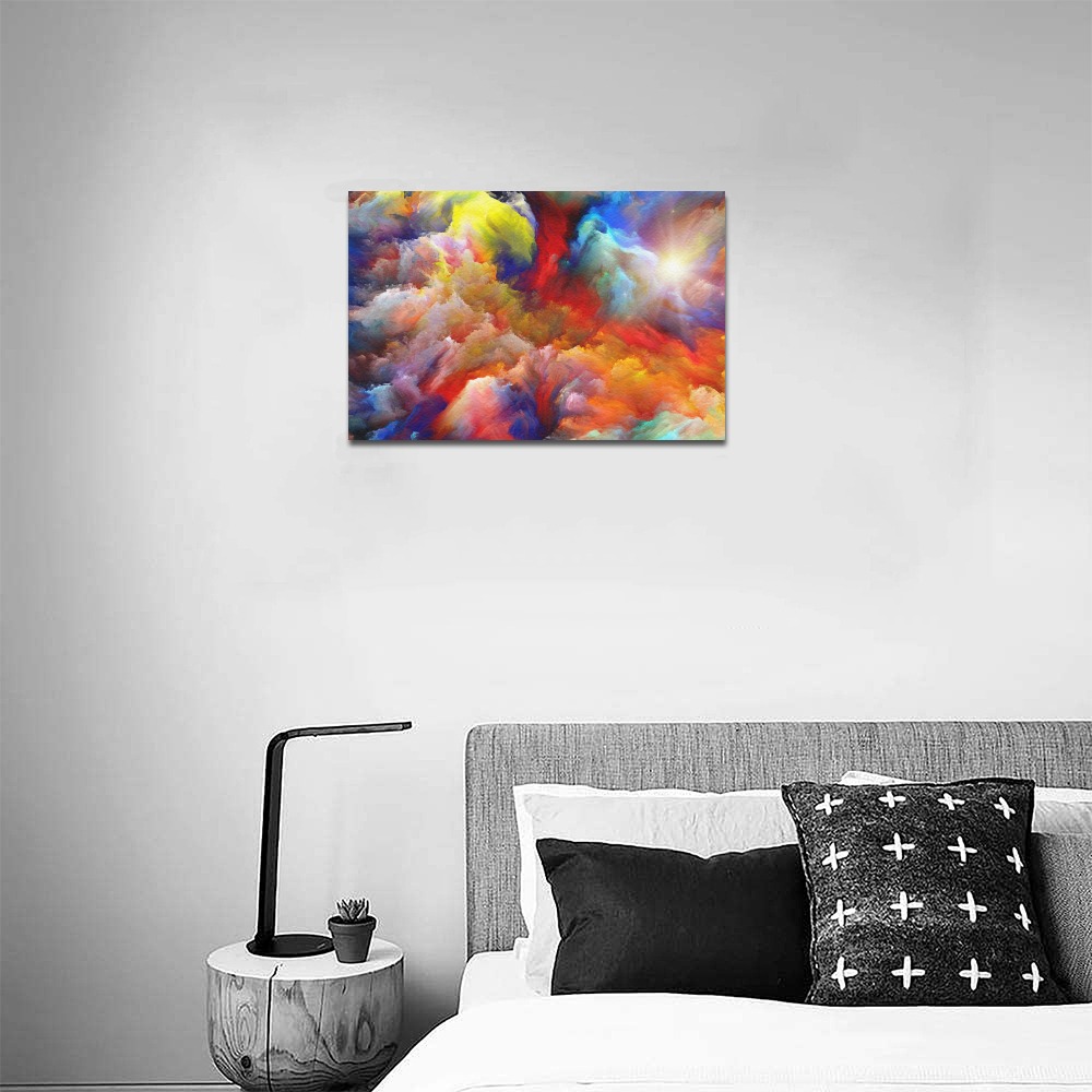 18x12 inch Canvas Print on bedroom wall, Colorful abstract art, home decor