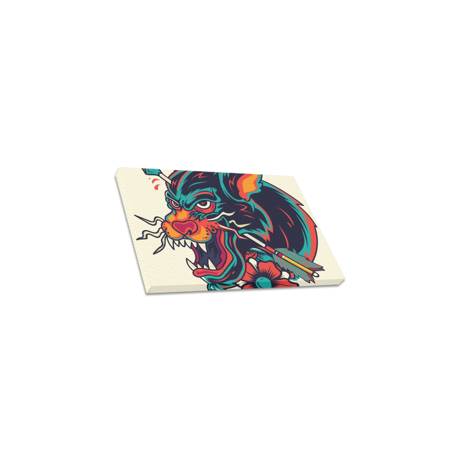 Framed Canvas Print 12x8 featuring dragon artwork, perfect for home decor.