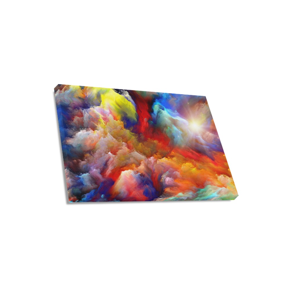 18x12 inch Framed Canvas Print - Colorful abstract art for home decor