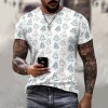 Men's pure cotton t-shirt with triangle pattern, summer fashion