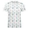 Men's white cotton t-shirt with sailboat pattern, summer fashion