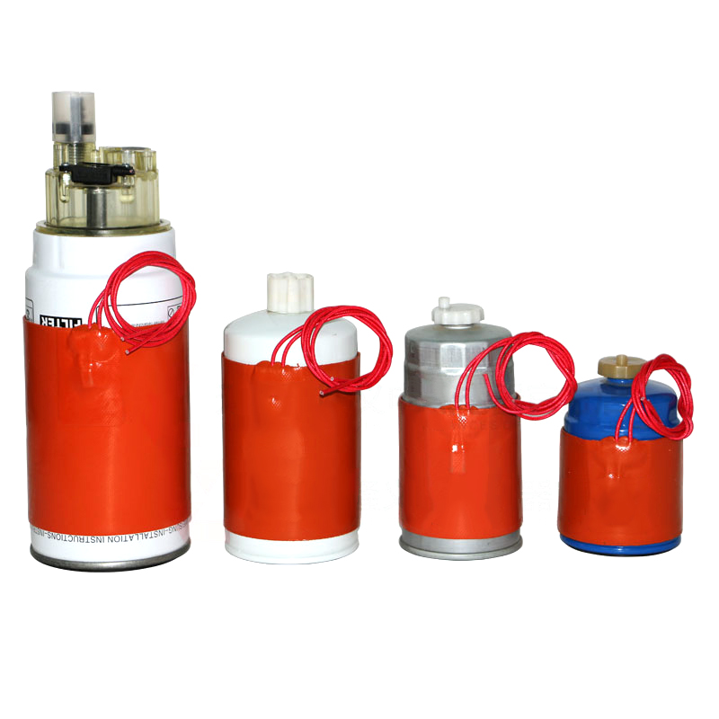 Diesel filter housing in a cold setting, heater wrapped around the bowl
