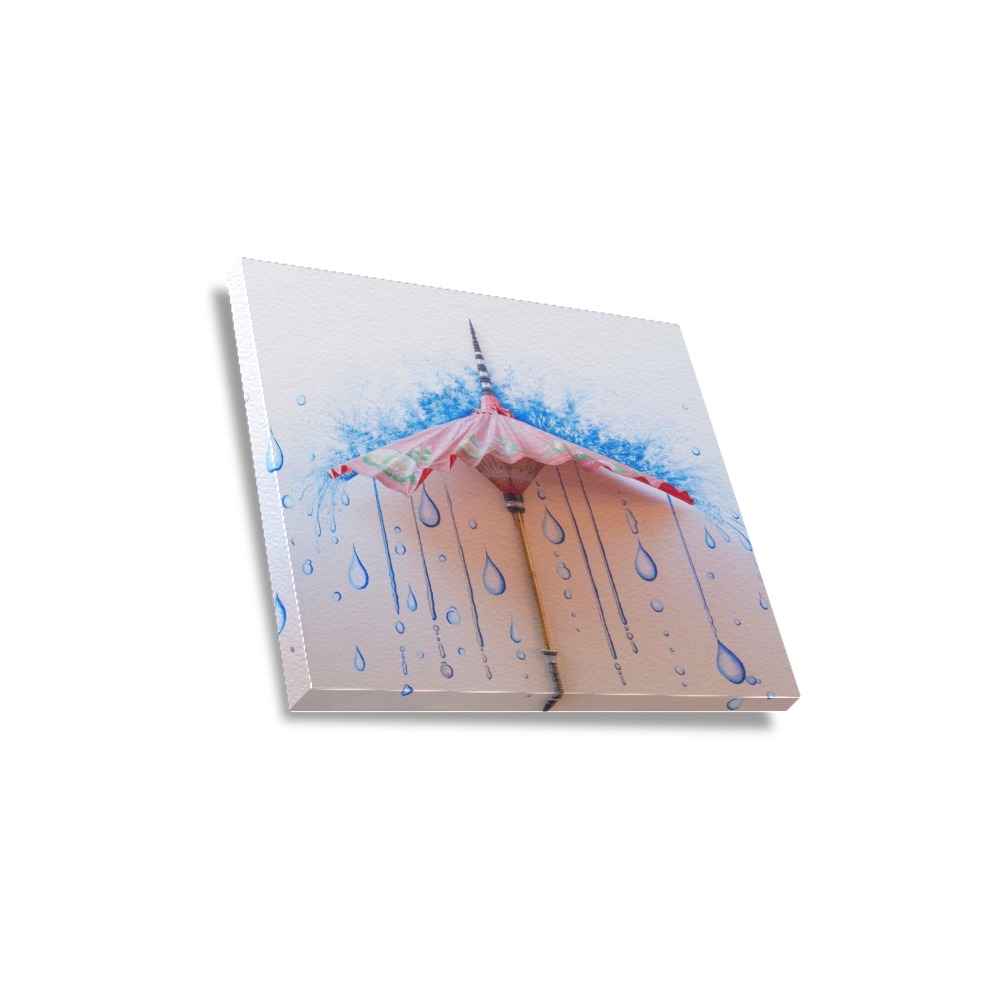 14x11 inch Frame Canvas Print with abstract art, featuring a modern design in white, blue and orange, perfect home decor.