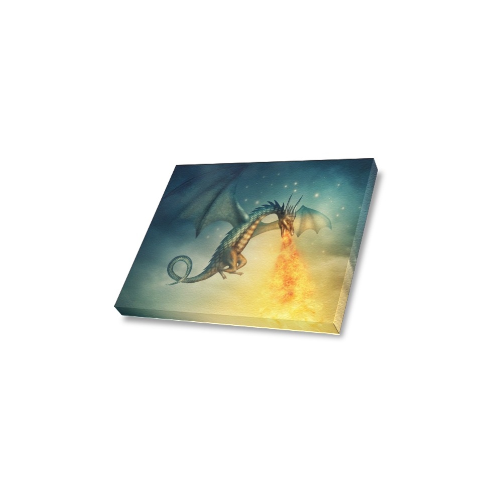 10x8 inch framed canvas print, featuring a dragon artwork, ideal for home decor