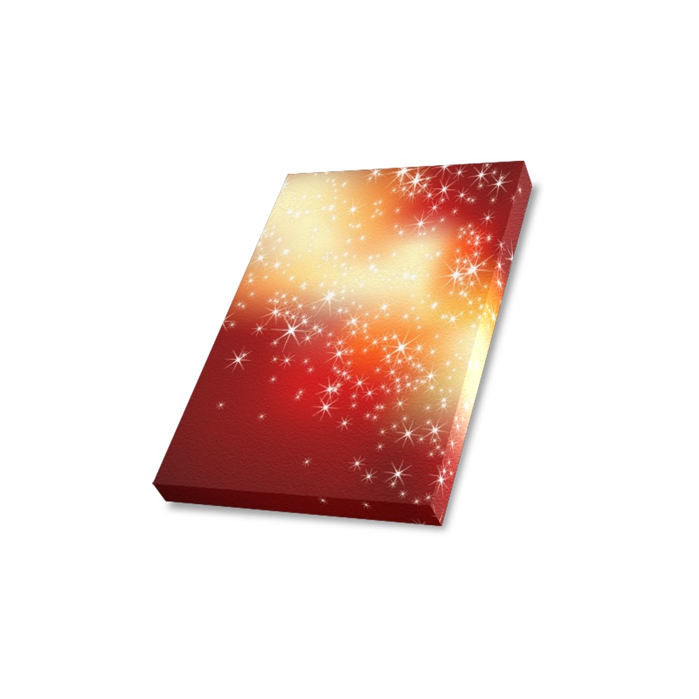 8x10 Canvas Print, red and gold abstract artwork, wooden framed wall art for home decor. Fade-resistant.