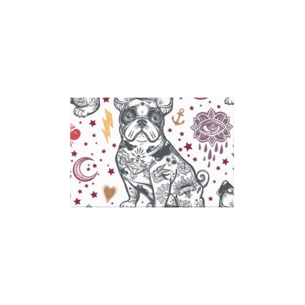 6x4 inch Frame Canvas Print featuring a detailed cat illustration, perfect for home decor. Cotton canvas art.