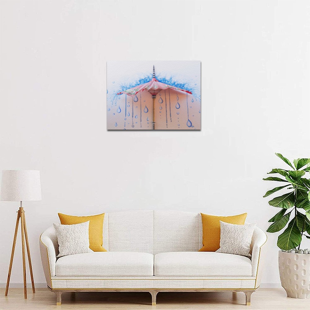 Frame Canvas Print 14x11 inch art piece on wall above a sofa in living room, home decor