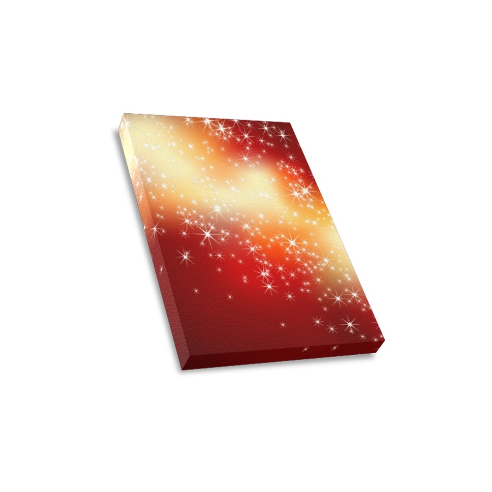 8x10 inch Canvas Print with abstract red and gold artwork, wooden framed wall art for home decor, fade-resistant.