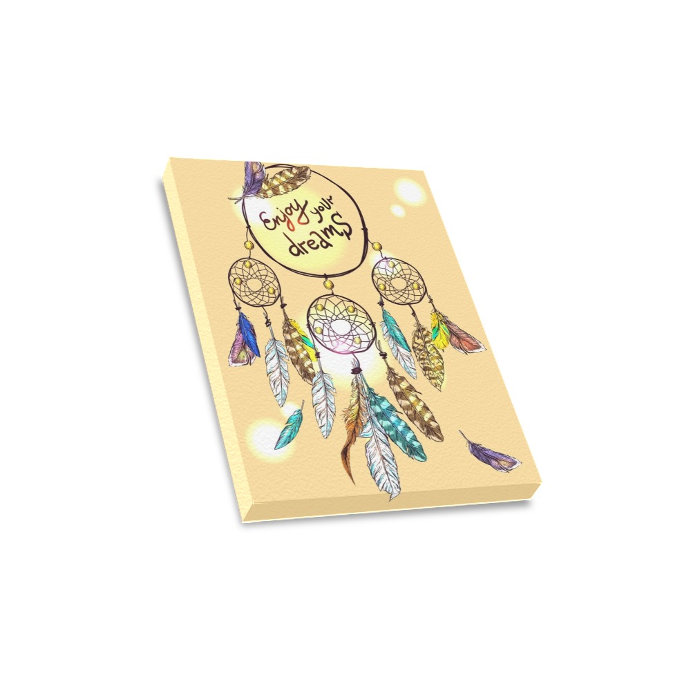 12x16 inch Dreamcatcher canvas print with "Sweet Dreams" text, wood frame