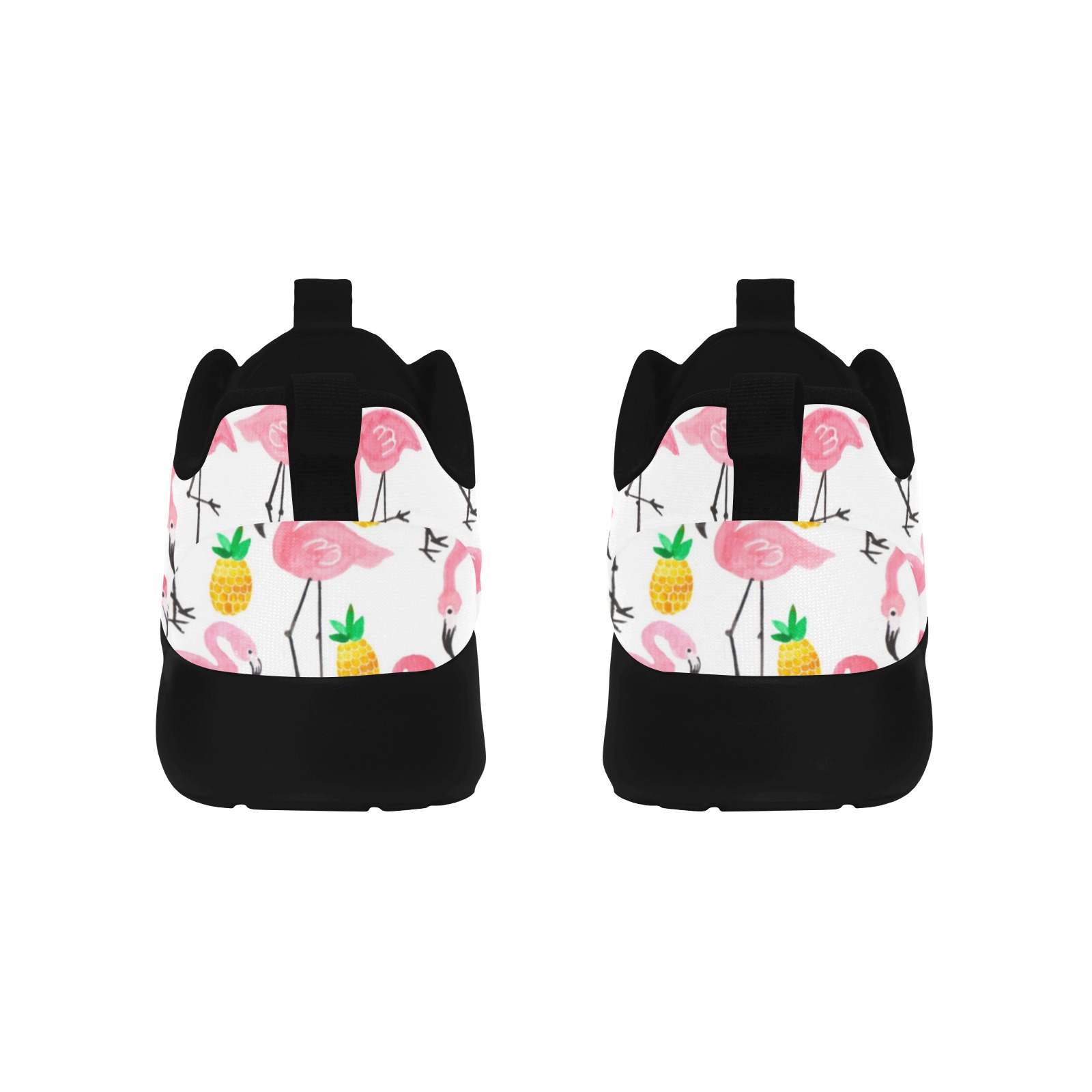 Women's Flamingo Print Mesh Sneakers, Black Sole, Sports & Casual Wear