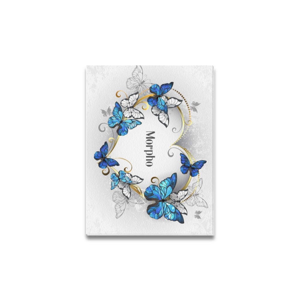 Believe Canvas Print 16x12 inch with blue butterfly design for home decor