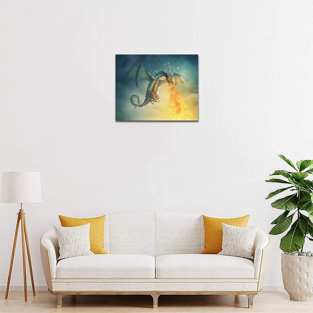 10x8 inch framed canvas print, home decor on a wall above a white sofa.