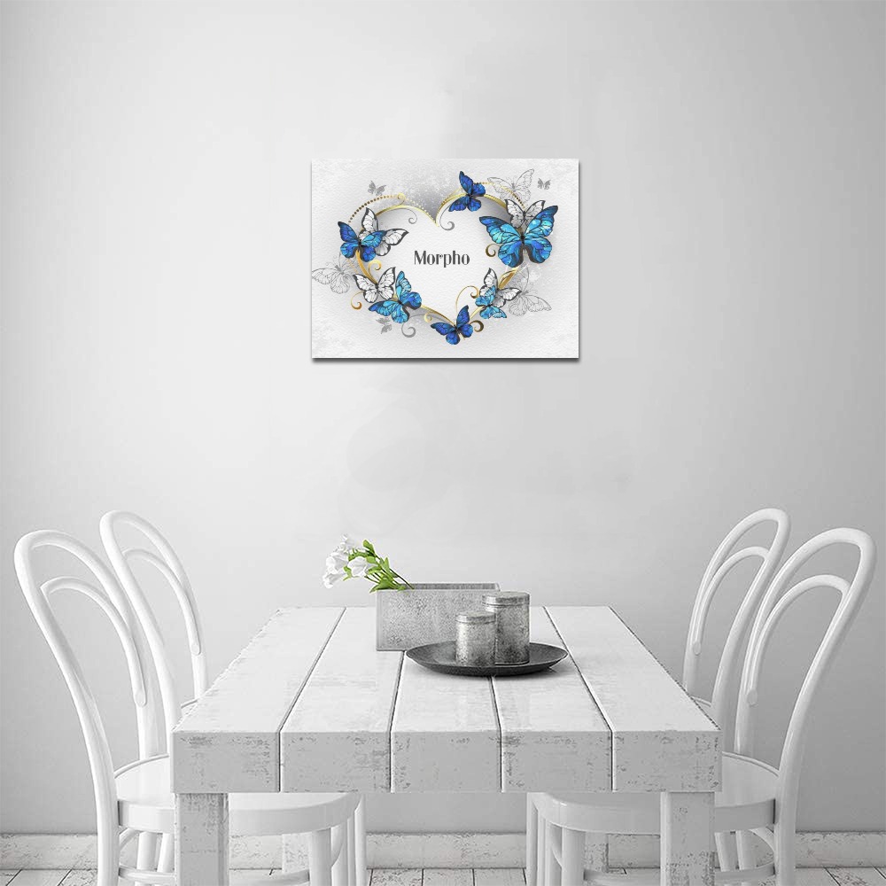 Frame canvas print featuring a heart-shaped butterfly design, perfect for home decor