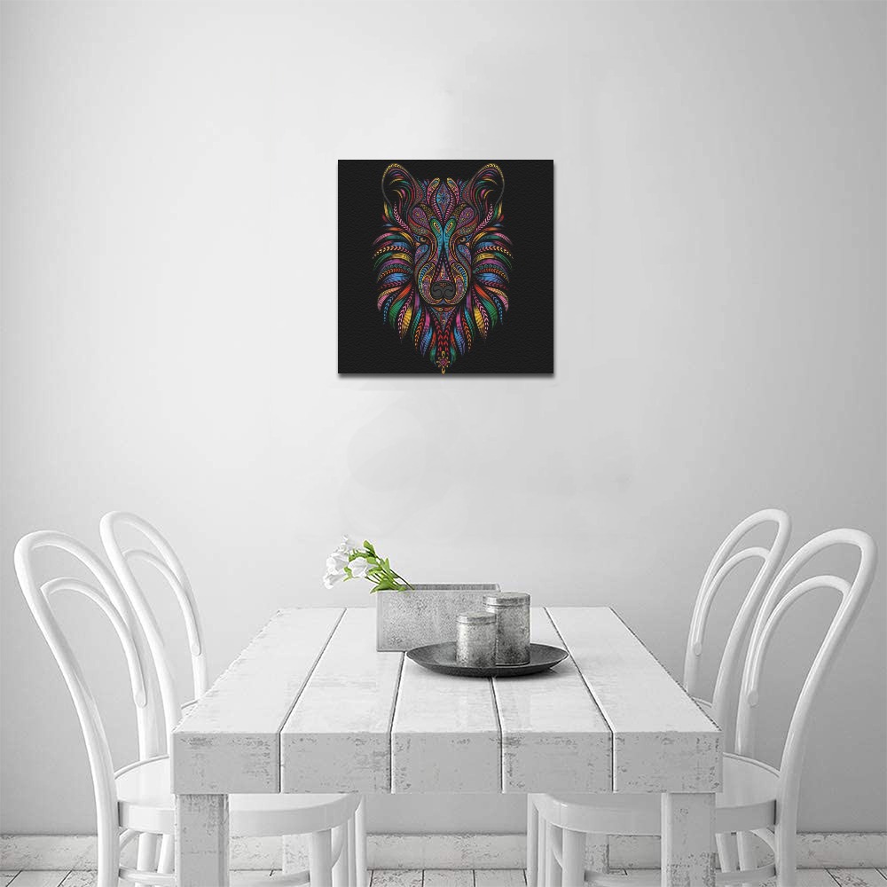 12x12 Frame Canvas Print with Artwork, black frame, wall decor