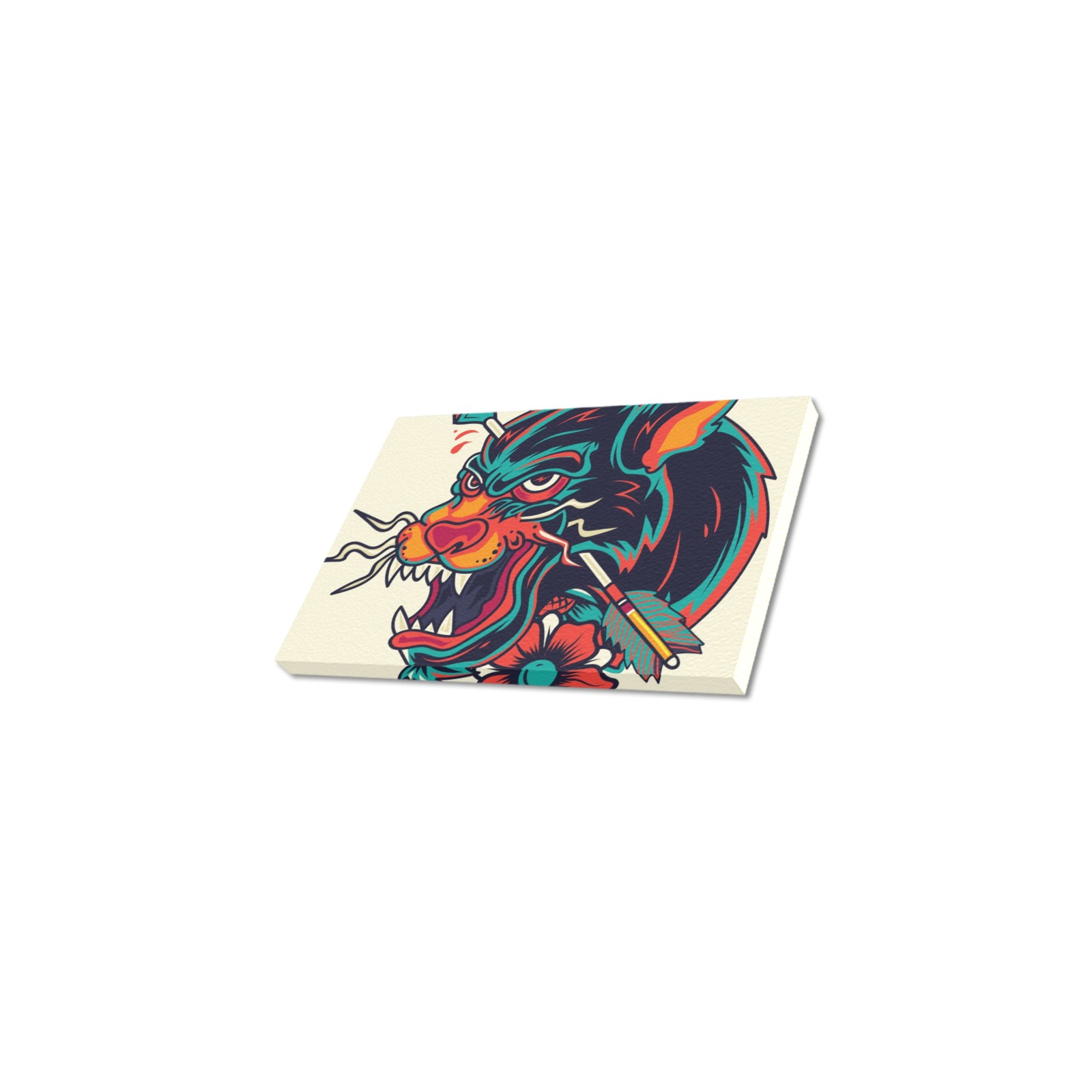 Framed Canvas Print 12x8 dragon artwork, perfect home decor gift