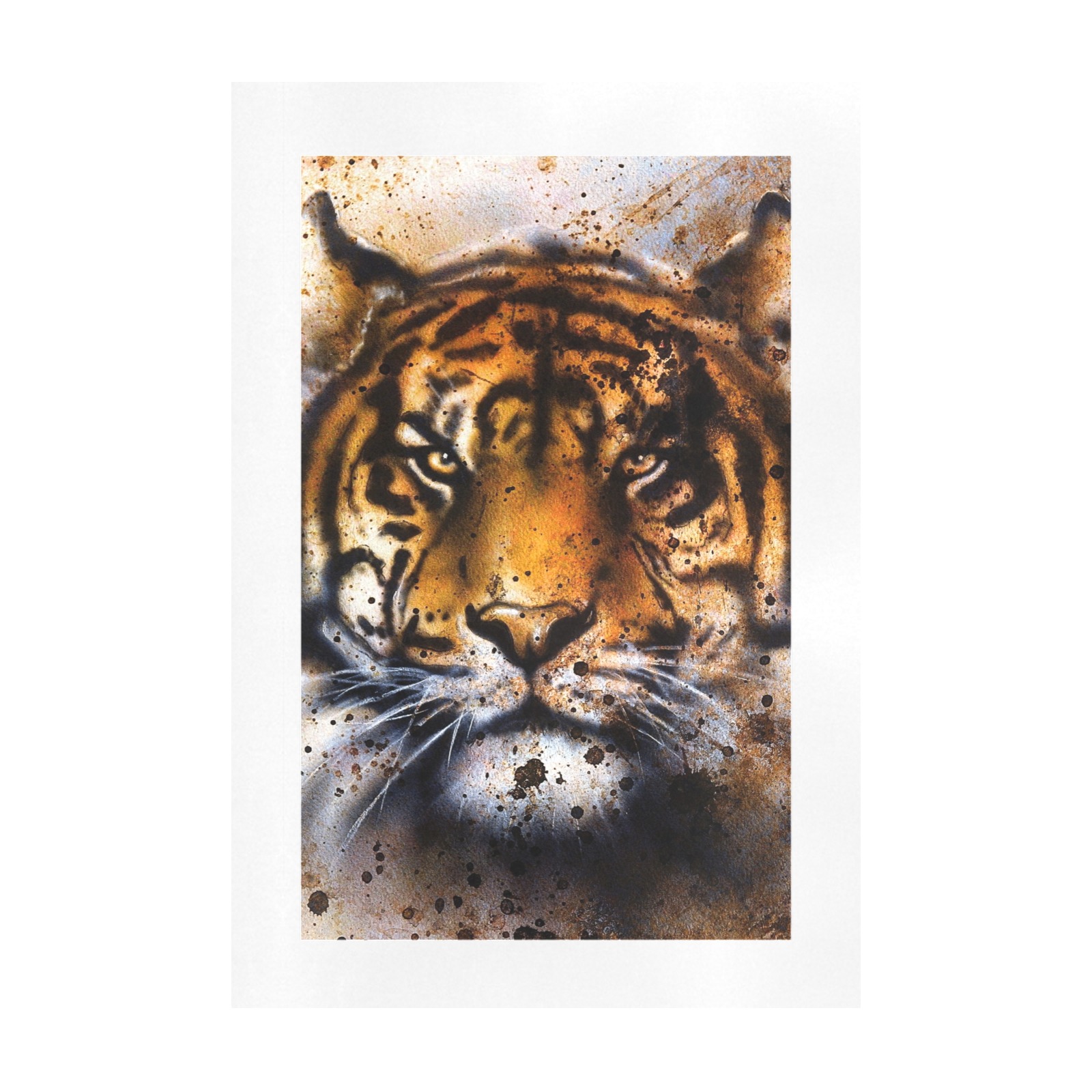 Tiger face art print on canvas, 19x28 inch, perfect for home decor