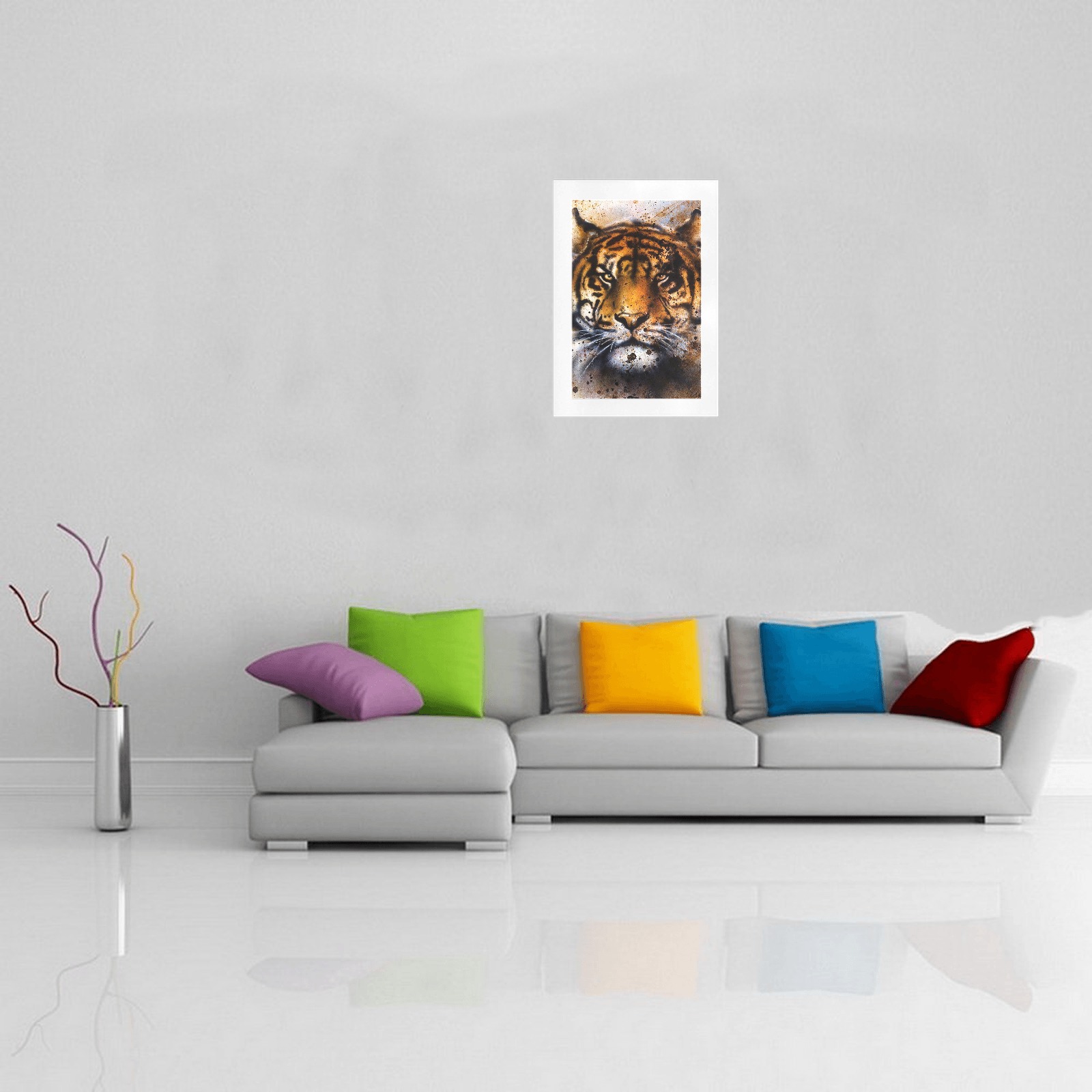19x28 inch Art Print on canvas, featuring a striking leopard print design for home decor.
