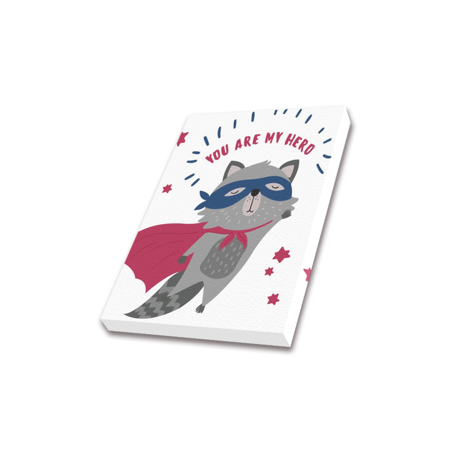 Frame Canvas Print 8x10 inch with Superhero raccoon and YOU ARE MY HERO text, home decor gift
