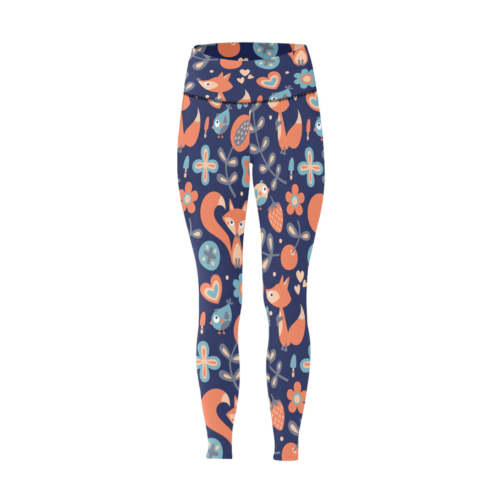 Model L36 Women's high-waisted leggings in abstract floral print for yoga & fitness, Polyester & Spandex.