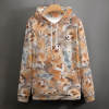 Men's Shiba Inu Pattern Hoodie - USA Size, featuring a drawstring hood, kangaroo pocket, and all over print.