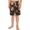 Boys' Casual Beach Shorts (L52) featuring all-over print, elastic waistband, and drawcord, made of polyester.