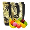 Canvas Tote Bag (Set of 2) with Beige Floral Print, perfect for shopping and travel.