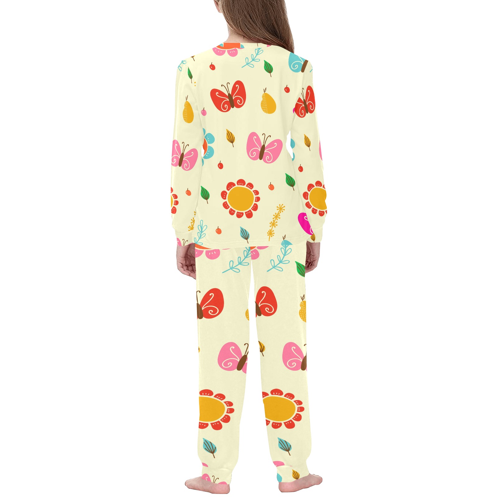 Kid's All Over Print Pajama Set (Sets 07) - Floral and Fruit Pattern Sleepwear