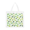 Large white canvas tote bag with a green cactus pattern, perfect for shopping and carrying essentials, Inkedjoy.