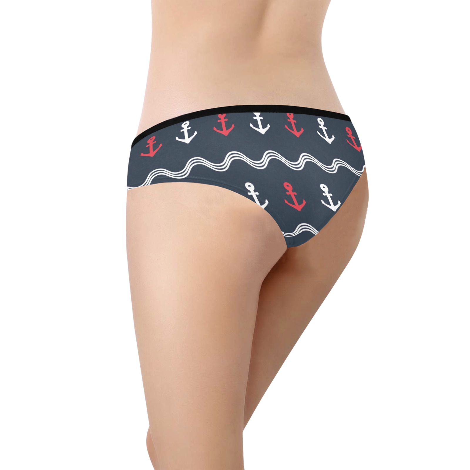 Women's hipster panties featuring an anchor print, perfect for everyday wear. Made of soft, comfortable polyester.