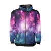 Galaxy Print Hooded Windbreaker (Model H23) - Polyester, unisex, all-over print.