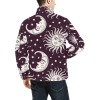 Men's Lightweight Bomber Jacket (Model H41) with celestial print, purple polyester, quilted bomber jacket