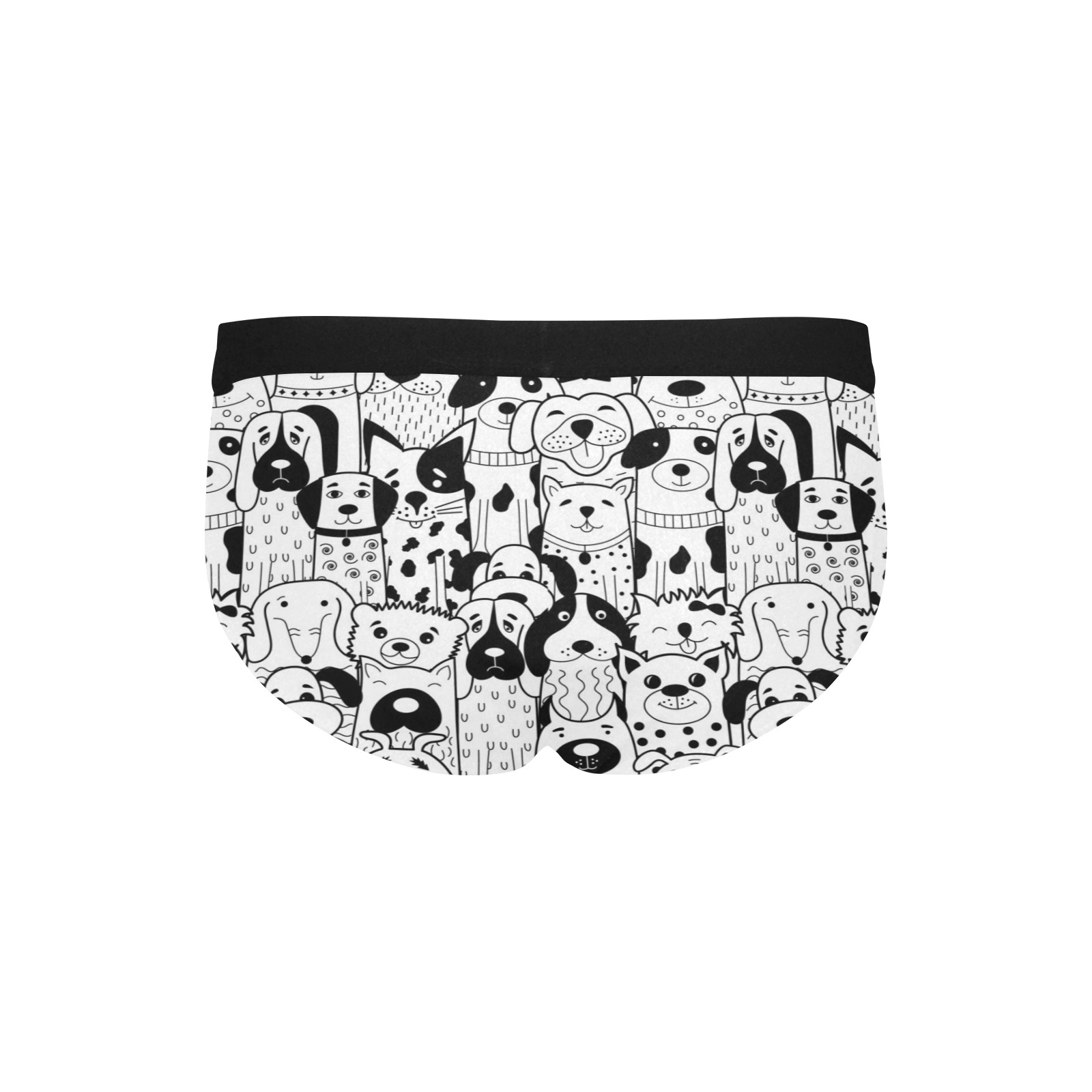 Men's Mid Rise Briefs with All-Over Dog Print - Comfortable Polyester, Stylish Design