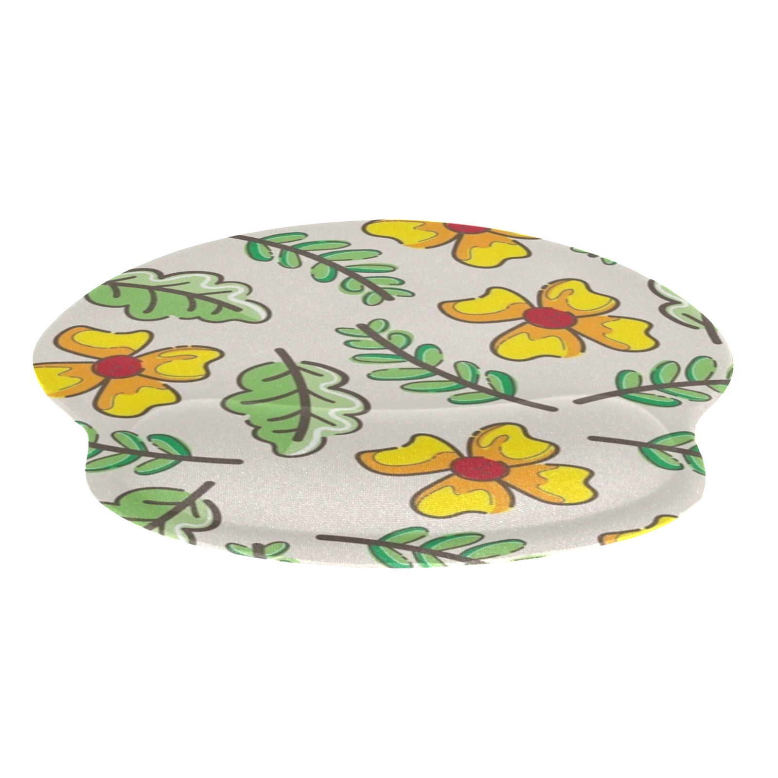Floral mousepad with wrist rest, ergonomic design for comfortable computer use