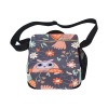 Kids' Owl Print Crossbody Lunch Bag - Durable Nylon with Detachable Strap, Black