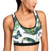 Women's All Over Print Sports Bra (Model T52) with Butterfly and Leaf Print