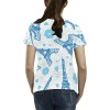 Women's Eiffel Tower Print T-shirt (T40) - Back View, white and blue design