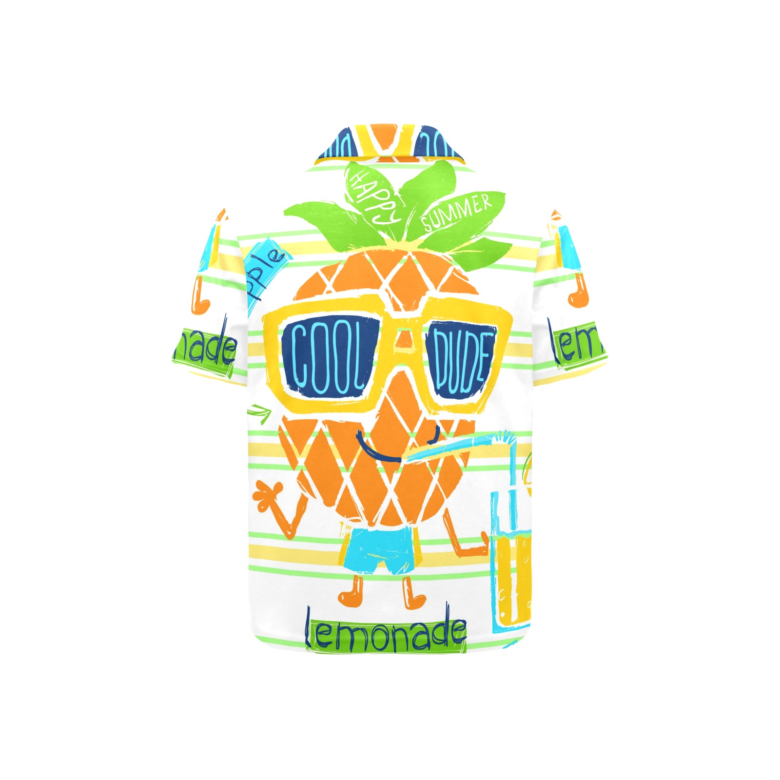 Big Boys' T55 Polo Shirt with Pineapple Print, Summer Wear