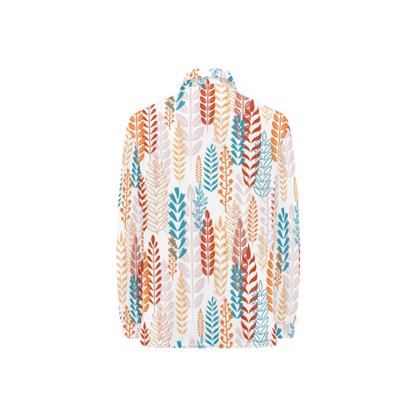 Women's long sleeve polo shirt (T73) with colorful pattern, polyester and spandex blend